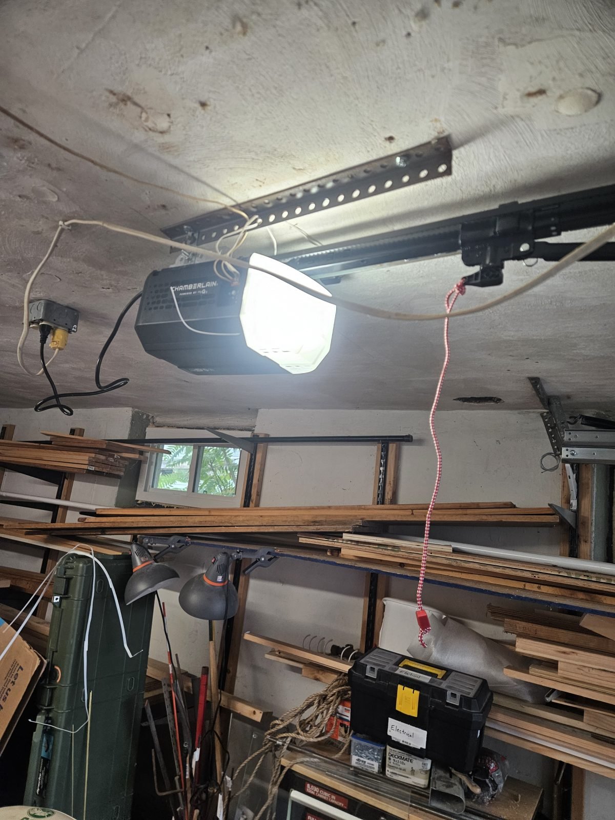 New Chamberlain garage door opener installed in Waltham, MA