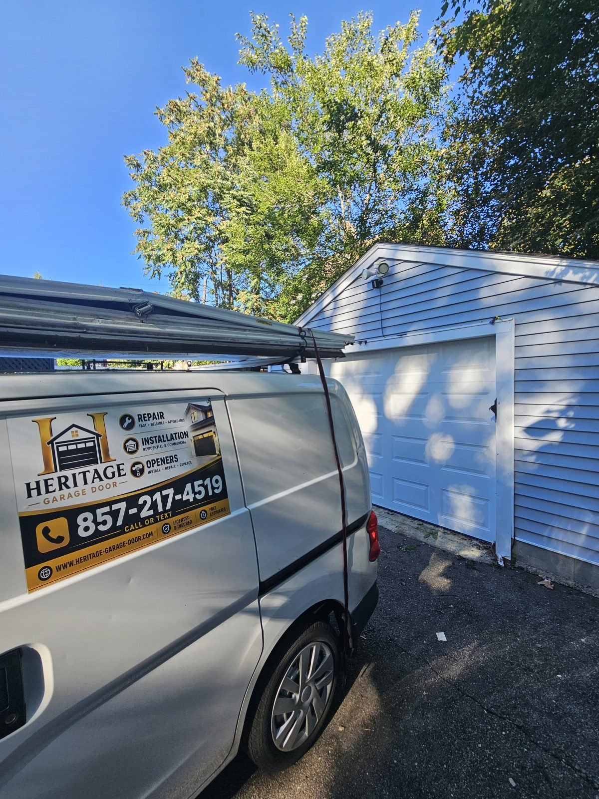New garage door installation completed for a homeowner in Canton area